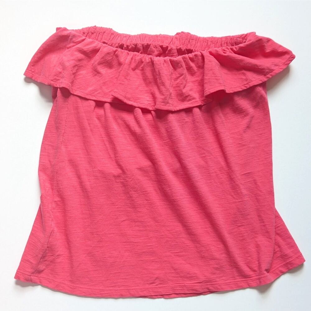 Lilly Pulitzer Wiley Tube Top | Lipstick Pink Ruffle | Pima Cotton | Women's M - Picture 6 of 9